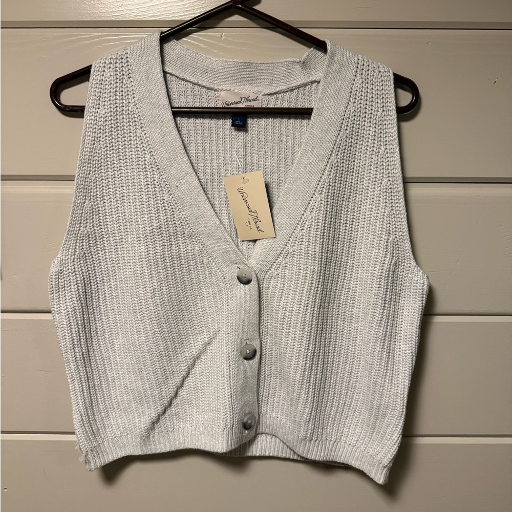 Universal Thread Light Gray V-Neck Sweater Vest